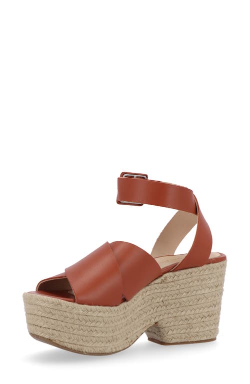 Shop Alohas Lyla Ankle Strap Espadrille Platform Sandal In Tan