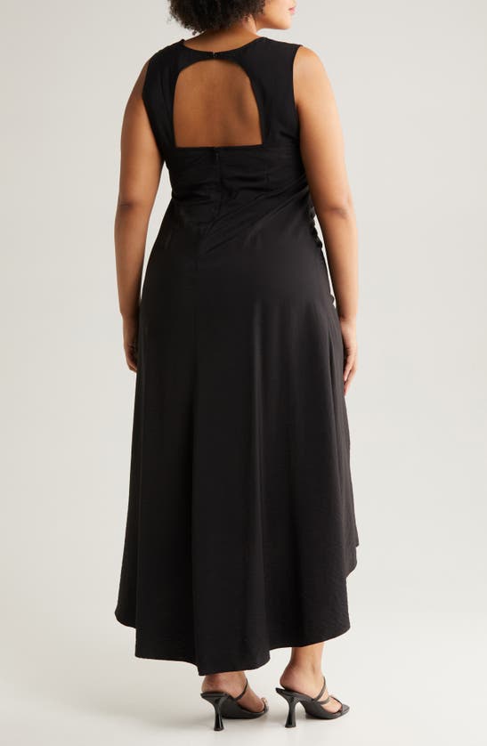 Chelsea28 Ruched High-low Maxi Dress In Black