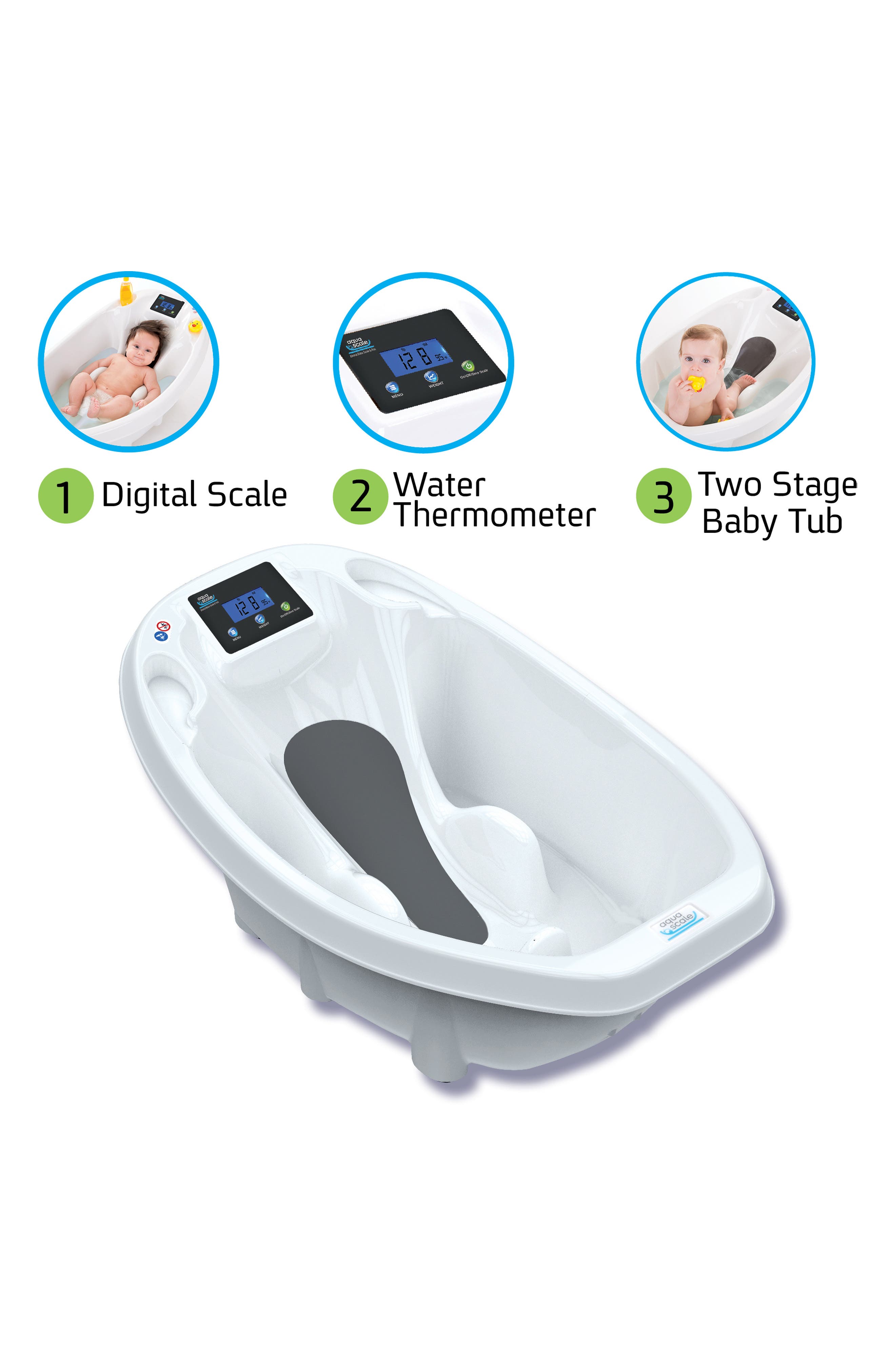 UPC 869054000011 product image for Infant Baby Patent Aquascale 3-In-1 Baby Tub/scale, Size One Size - White | upcitemdb.com
