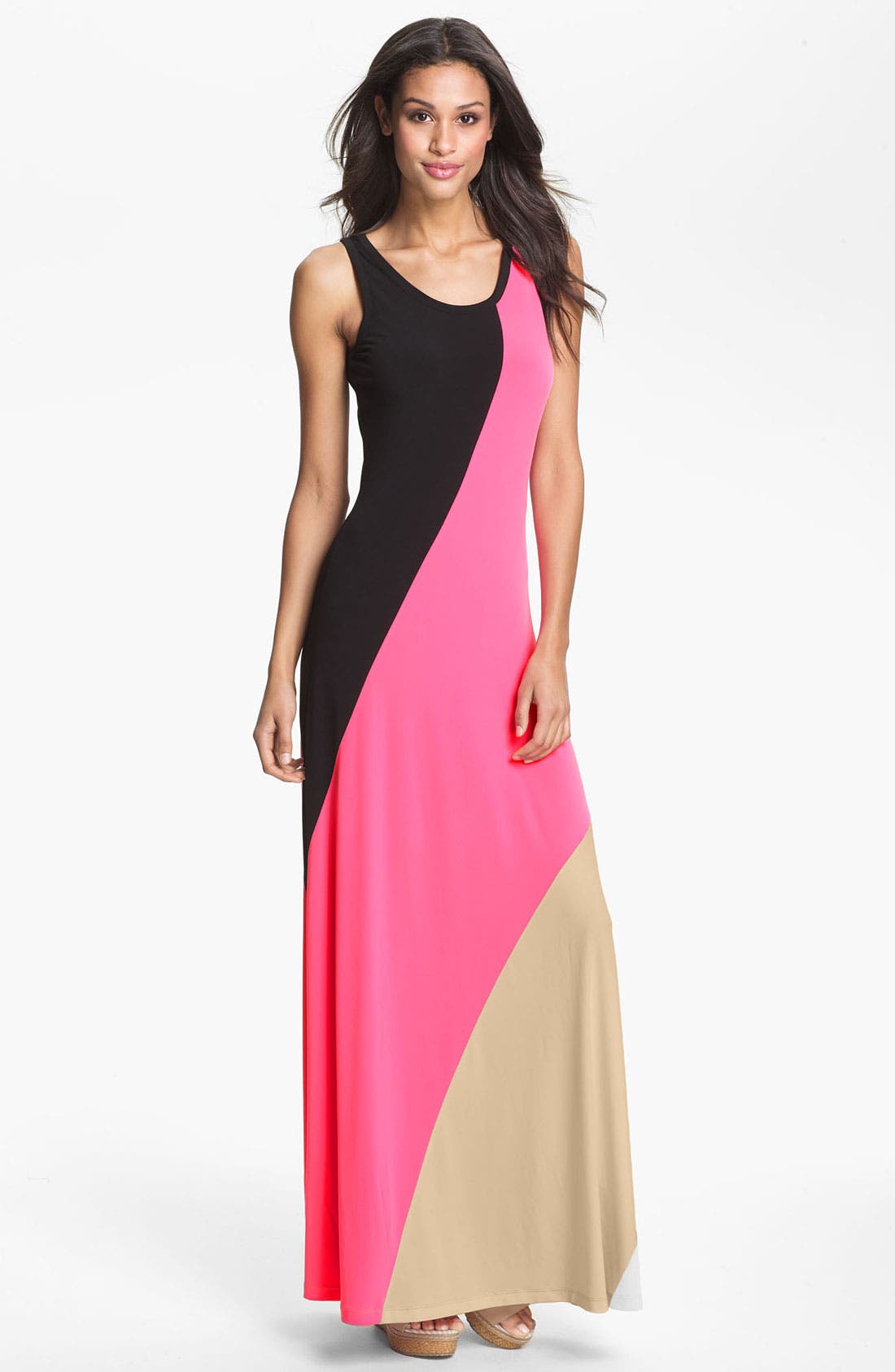 colorblock maxi dress