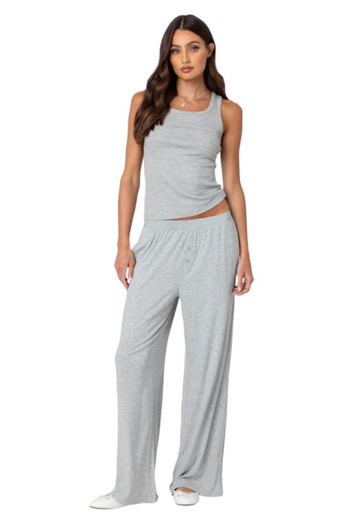 Shop Edikted Kylian Rib Tank In Gray-melange