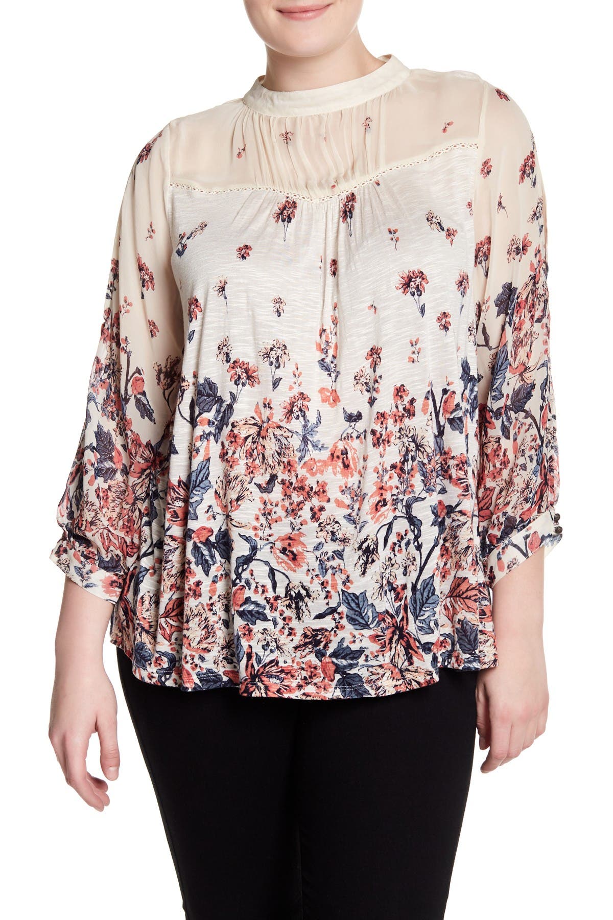 lucky brand floral print top