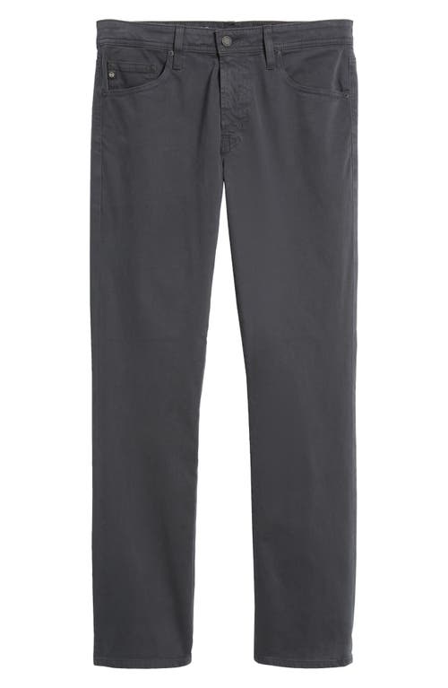 Shop Ag Everett Sueded Stretch Sateen Slim Straight Leg Pants In Melange Smoke