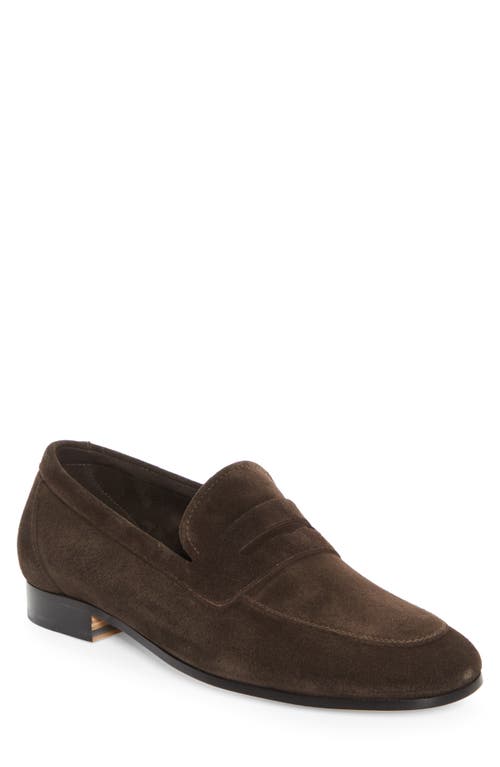 JM WESTON Woogie Penny Loafer in Dark Brown 