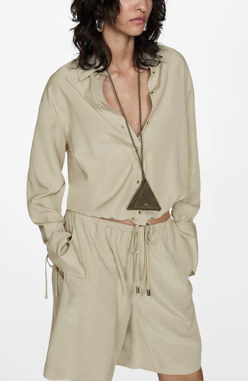 Mango Wide Leg Bermuda Shorts In Green