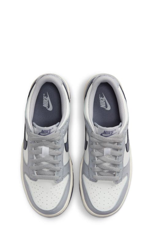 Nike Kids' Dunk Low Basketball Sneaker In White/carbon/wolf Grey