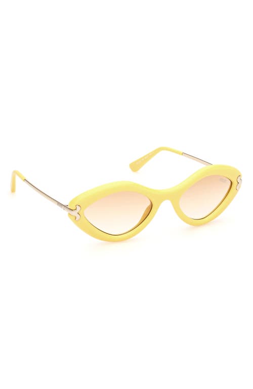 Shop Emilio Pucci Geometric 54mm Sunglasses In Shiny Yellow/gradient Brown