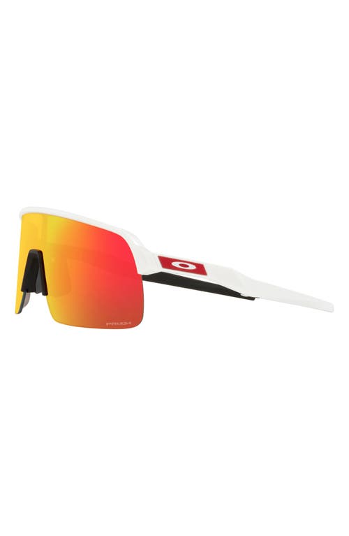 Oakley Sutro Lite 139mm Prizm™ Wrap Shield Sunglasses In Matte White/prizm Ruby