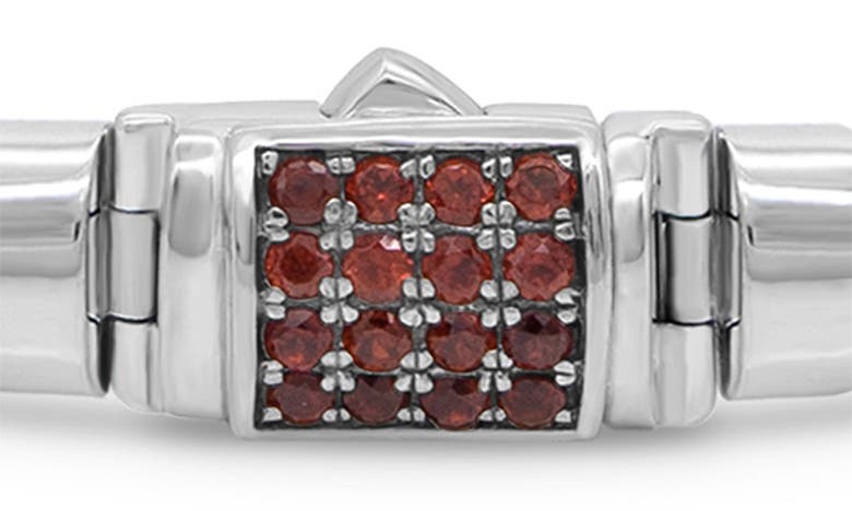 Shop Devata Sterling Silver Semiprecious Stone Chain Bracelet In Silver Red