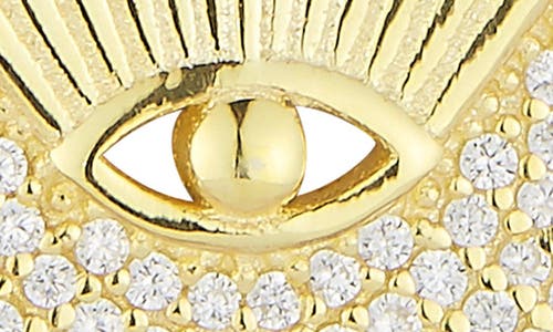 SPHERA MILANO SPHERA MILANO 14K GOLD PLATED EVIL EYE CZ PENDANT NECKLACE