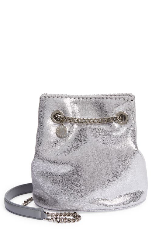 Stella McCartney Falabella Shaggy Deer Faux Leather Bucket Bag in Silver at Nordstrom