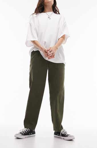 Khaki peg 2025 leg trousers