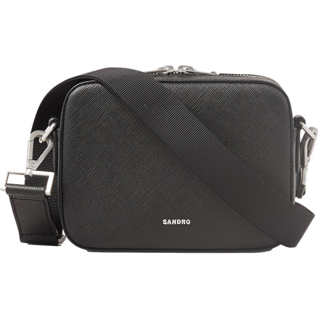 Sandro Small Synthetic Leather Bag In Black