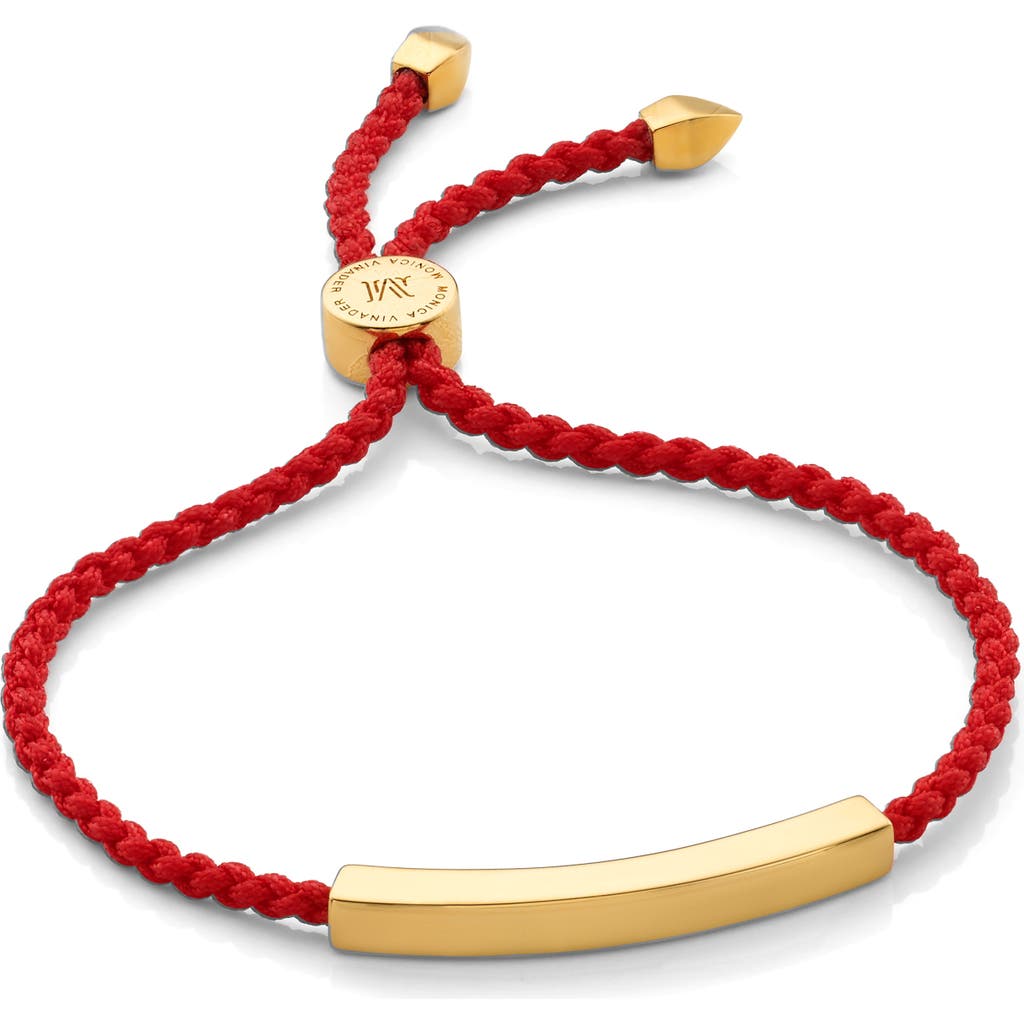 Monica Vinader Linear Bar Friendship Bracelet In Red