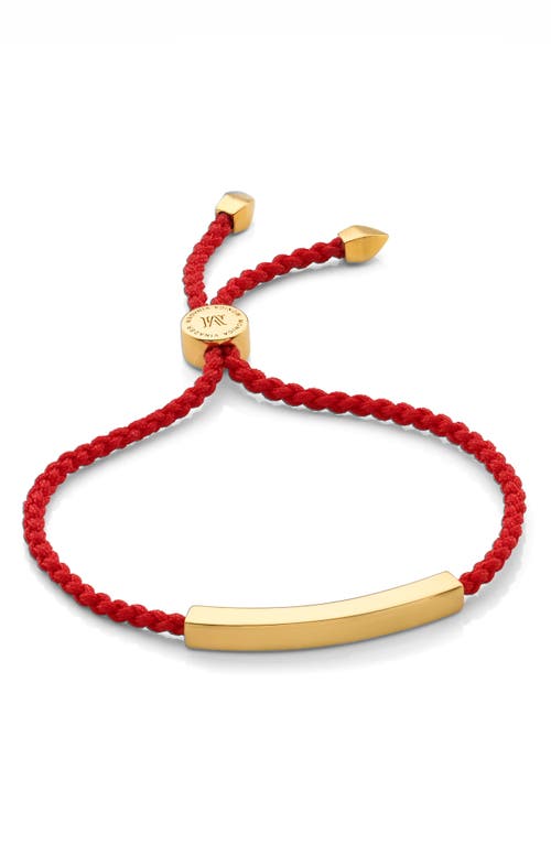 Linear Bar Friendship Bracelet in Gold/Coral