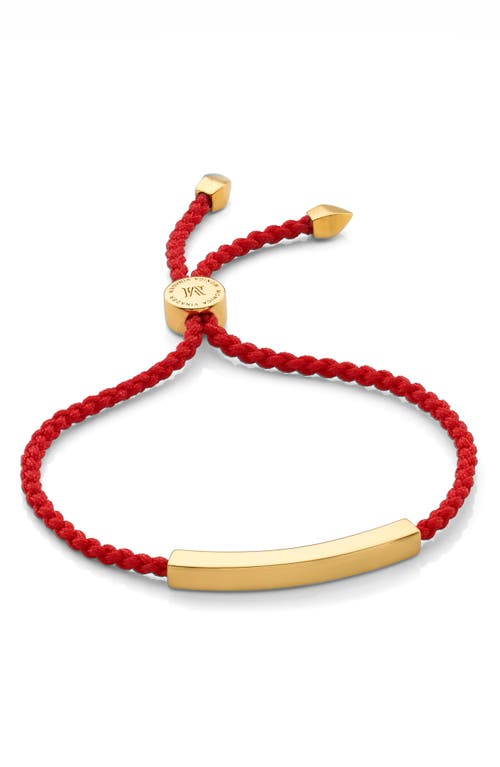 Shop Monica Vinader Linear Bar Friendship Bracelet In Gold/coral