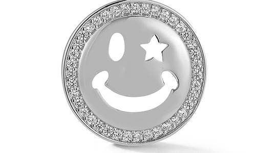 Sphera Milano Cubic Zirconia Smiley Face Pendant Necklace In Silver