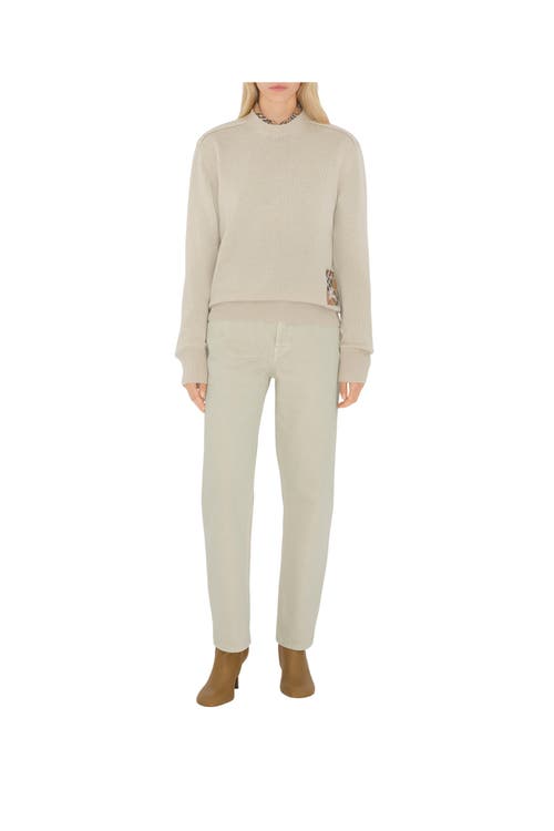 Burberry Checkered Design Wool Jumper For Women In Nutmeg