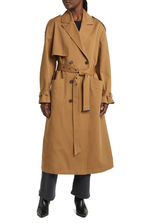 AllSaints Wyatt Cotton Trench Coat in Brown at Nordstrom, Size 00 Us