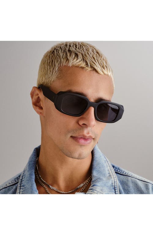 Aire Ascendant 49mm Polarized Rectangular Sunglasses In Matte Black