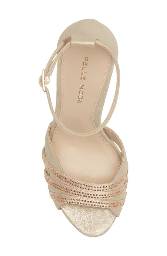 Shop Pelle Moda Olwyn Ankle Strap Platform Sandal In Platinum Gold