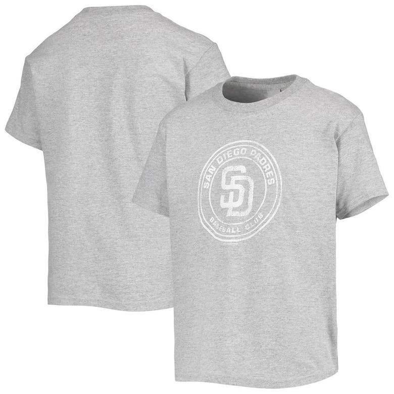 Soft As A Grape Kids' San Diego Padres Youth Distressed Logo T-shirt In Gray
