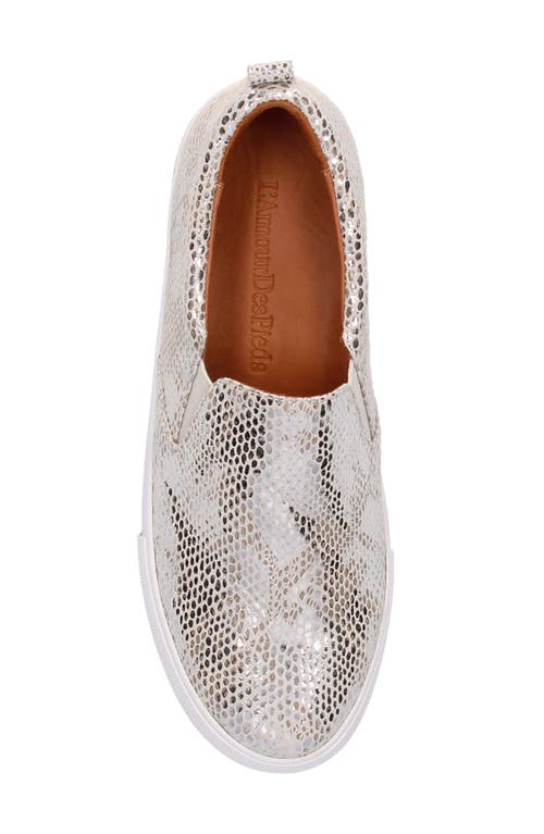 Shop L'amour Des Pieds Kamada Slip-on In Silver/gold