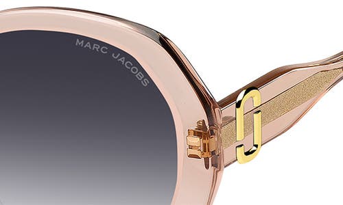 Marc Jacobs Marc 763s Acetate Oval Sunglasses In Beige/dark Grey Sf