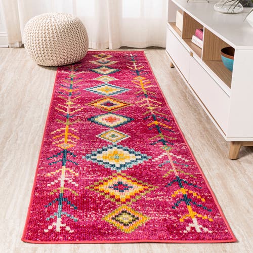 Shop Jonathan Y Love Geometric Area Rug In Pink/multi