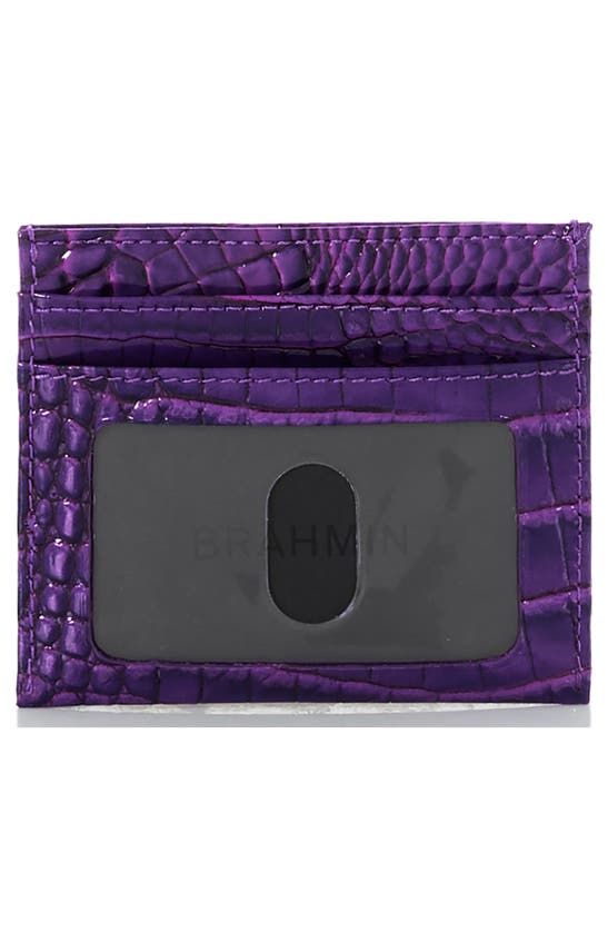 Shop Brahmin Cheryl Leather Card Holder In Royal Purple