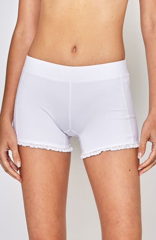 Shop L'etoile Sport Lace Trim Shorts In White