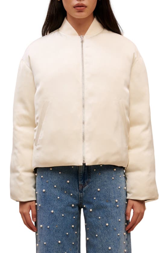 MAJE BELADONE SATIN BOMBER JACKET