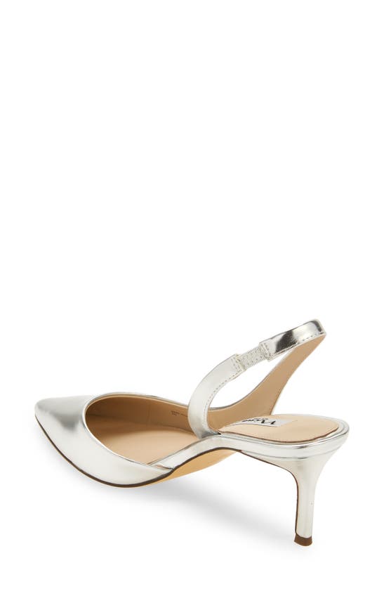Nina 60 Slingback Half D'orsay Pointed Toe Pump In Silver