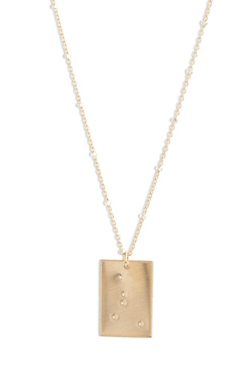 Zodiac Constellation Pendant Necklace in Gold - Cancer