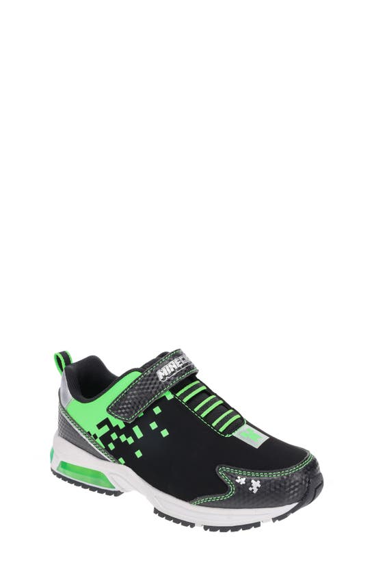 Sg Footwear X Minecraft® Kids' Light-up Sneaker In Black Green