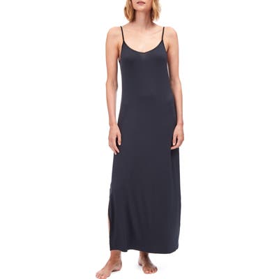 The White Company Lace Trim Long Nightgown, Blue