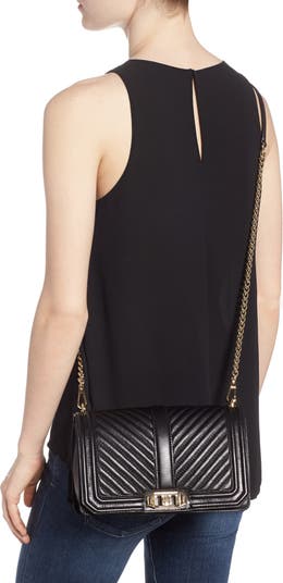 Rebecca Minkoff Love Small Chevron-Quilted Leather Crossbody Bag