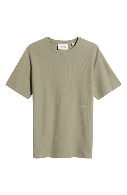 Shop Frame Solid Jacquard Cotton T-shirt In Dry Sage