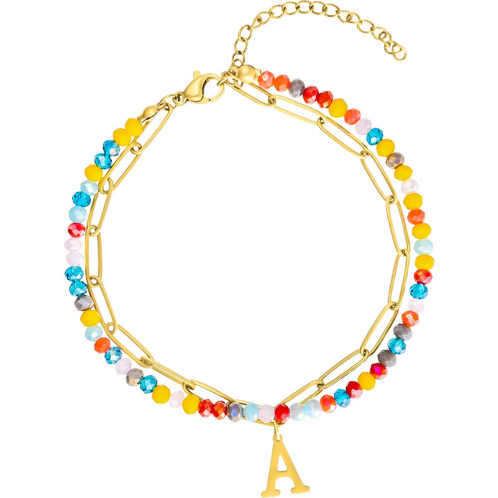 Adornia Initial Layered Bracelet In Multi-a