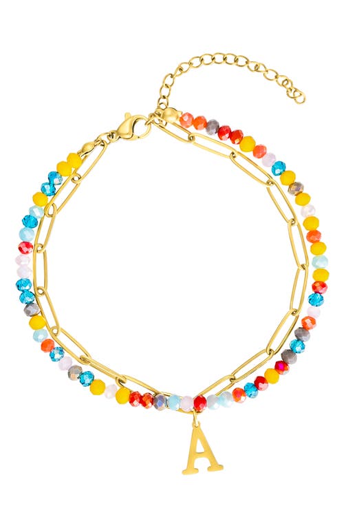 Adornia Initial Layered Bracelet In Multi-a