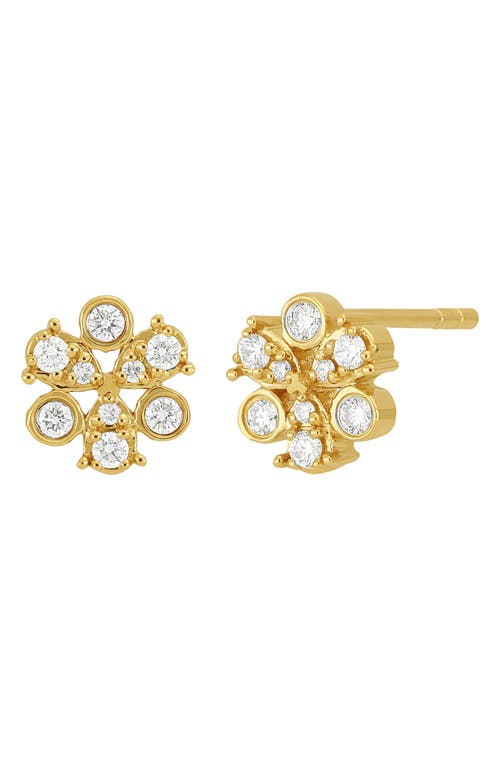 Maya Diamond Cluster Stud Earrings in 18K Yellow Gold