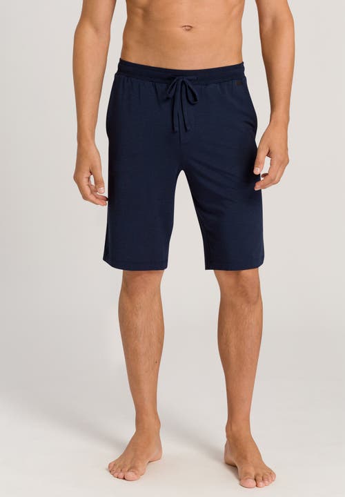 Hanro Natural Living Organic Cotton Drawstring Shorts In Deep Navy