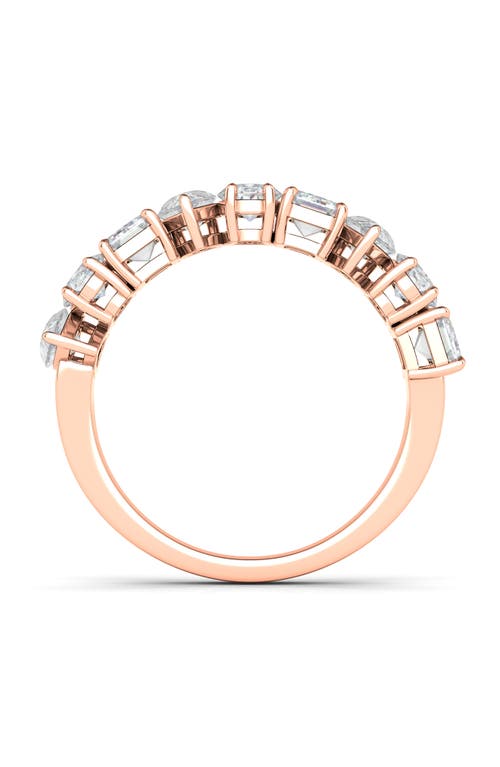 Hautecarat Pear, Oval & Emerald Cut Lab Created Diamond Half Eternity Ring In Rose Gold