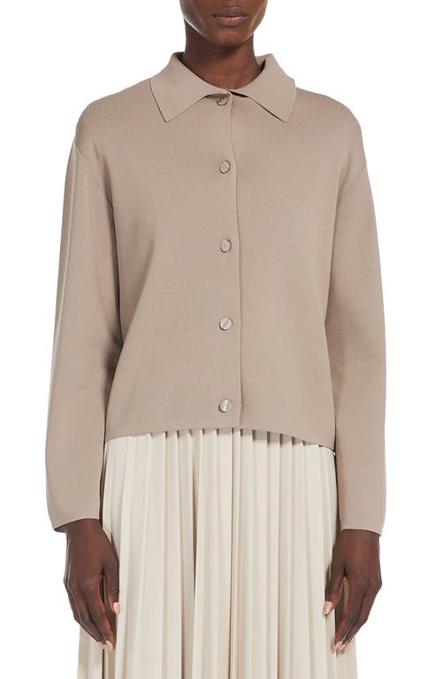 Shop Max Mara Leisure Kiota Collared Cardigan In Turtledove