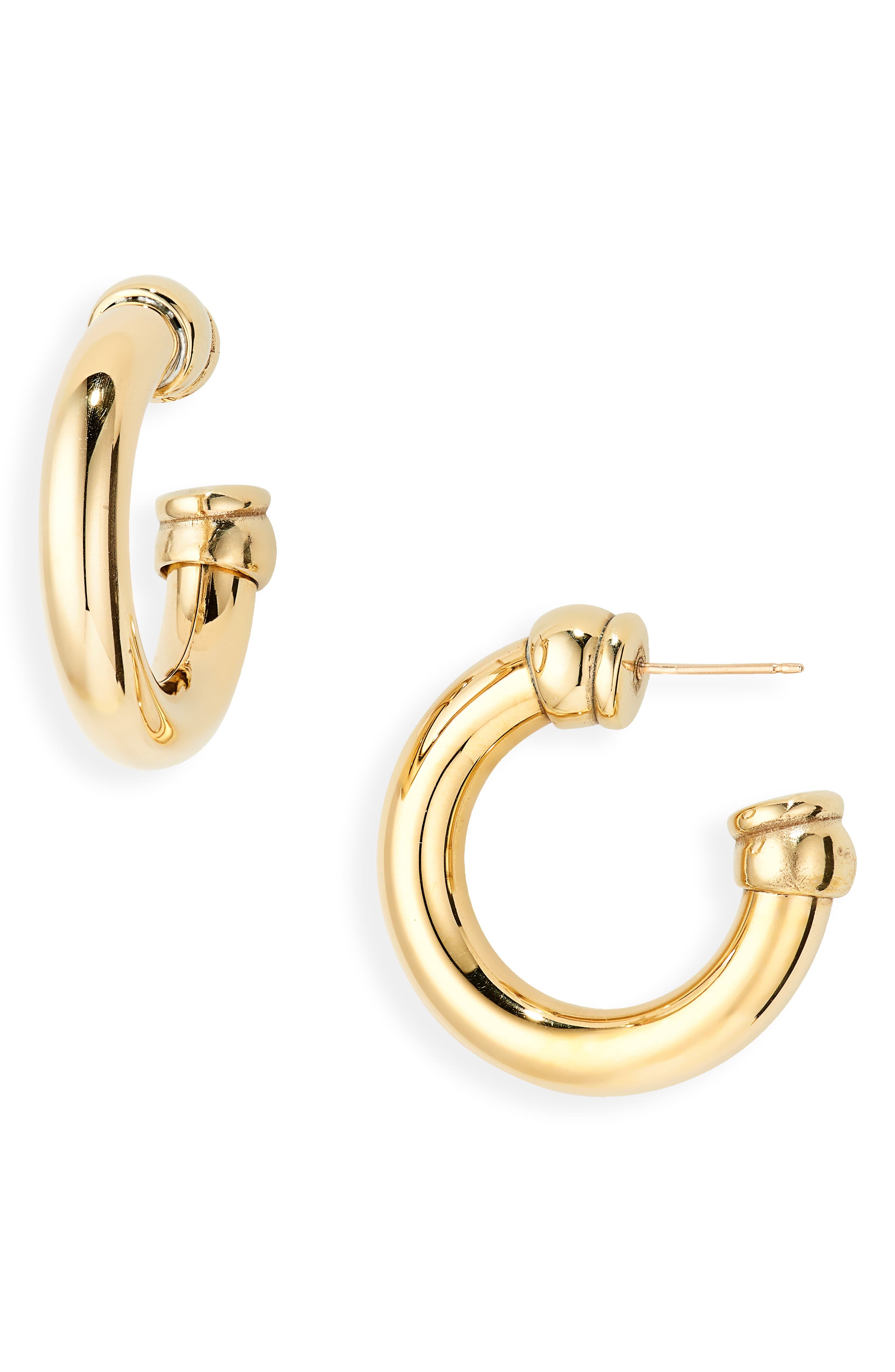 Laura Lombardi Icona Hoop Earrings in Brass at Nordstrom