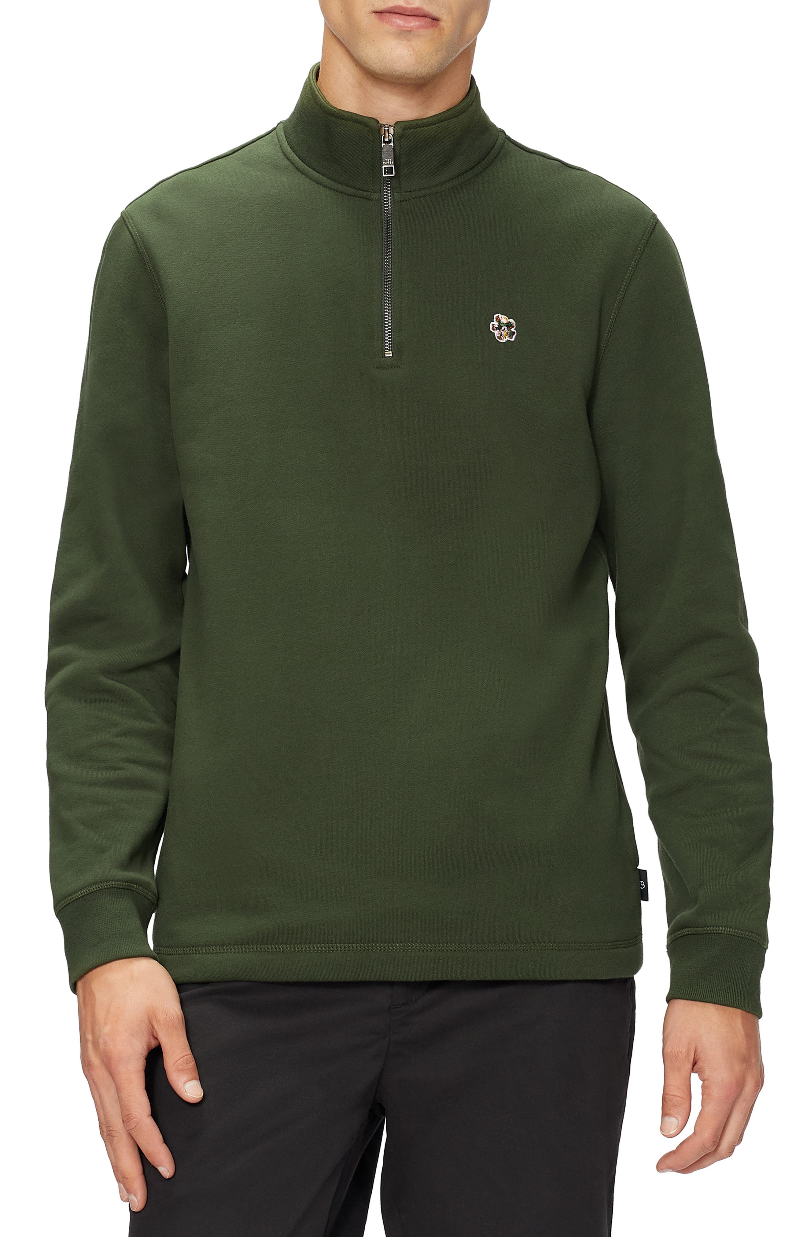 green quarter zip fleece