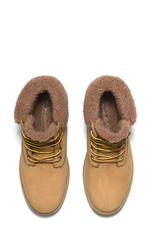 Timberland Stone Street Waterproof Faux Fur Lined Platform Boot In Wheat Nubuck