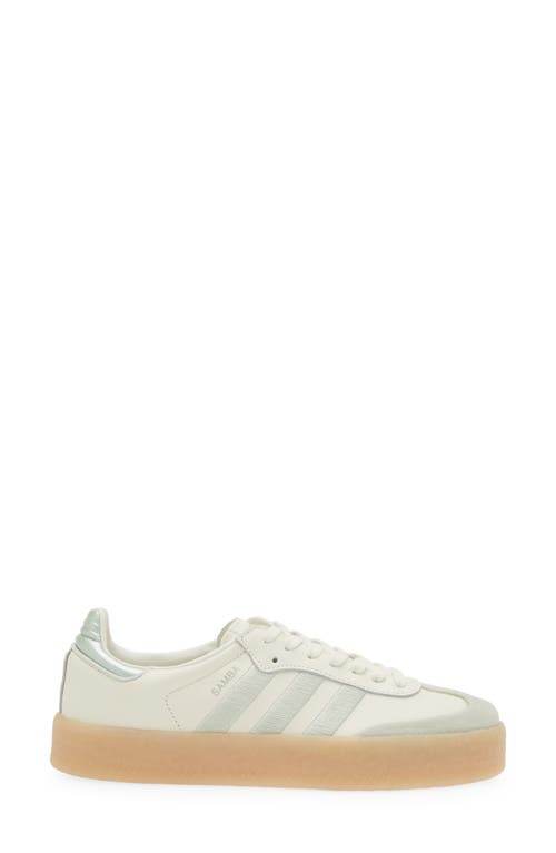 Shop Adidas Originals Adidas Sambae Sneaker In Off White/green/green Met.