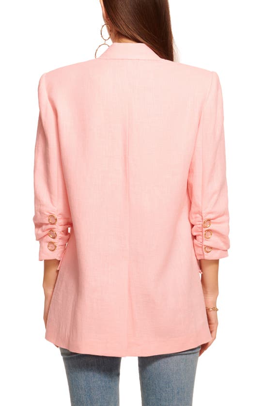 Shop Ramy Brook Gianni Double Breasted Blazer In Pink Tulip