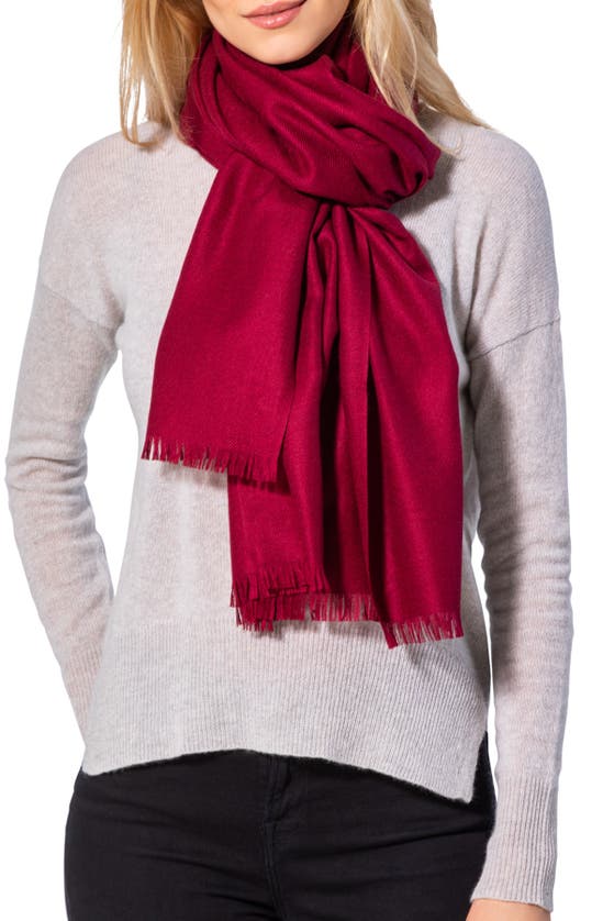 Amicale Solid Pashmina Scarf In Bordeaux